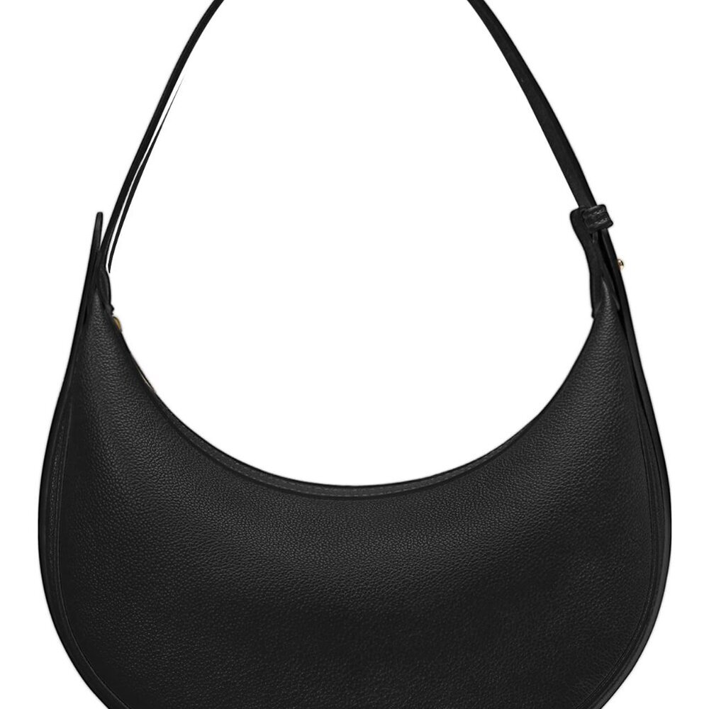 Vegan Leather Crescent Shoulder Bag Adjustable Strap Crossbody Clutch Hobo